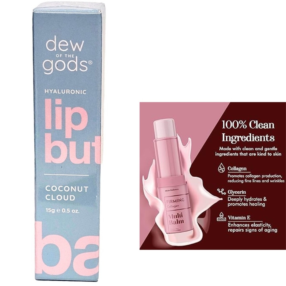 Bundle of 2  Hyaluronic Lip Butter - Coconut Cloud and Firming Collagen